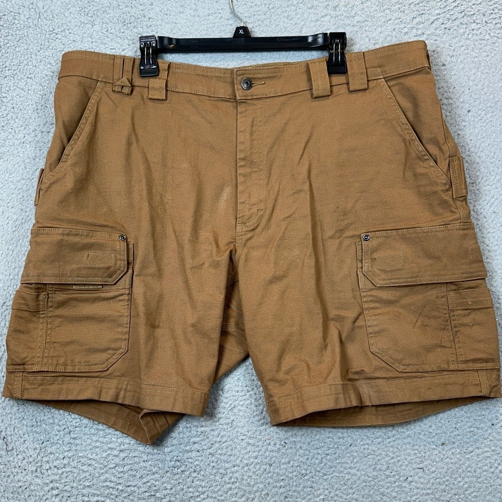 Duluth Trading Co Shorts Mens 42 Flex Fire Hose Brown Relaxed Fit Cargo Workwear